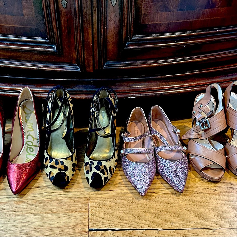 LOT OF SIZE 7 SHOES NINE WEST, COACH, HALOGEN ATLANTIC PACIFIC AND SAM EDELMAN